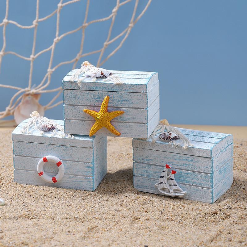 Mini dřevěná truhla na poklady Stolní organizér s víkem pro domov nebo skladování kancelář