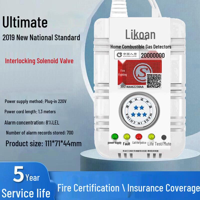 Automatic LPG Leak Detector & Shut-off Valve with Alarm for Home & Restaurant Use Propane Linkage
