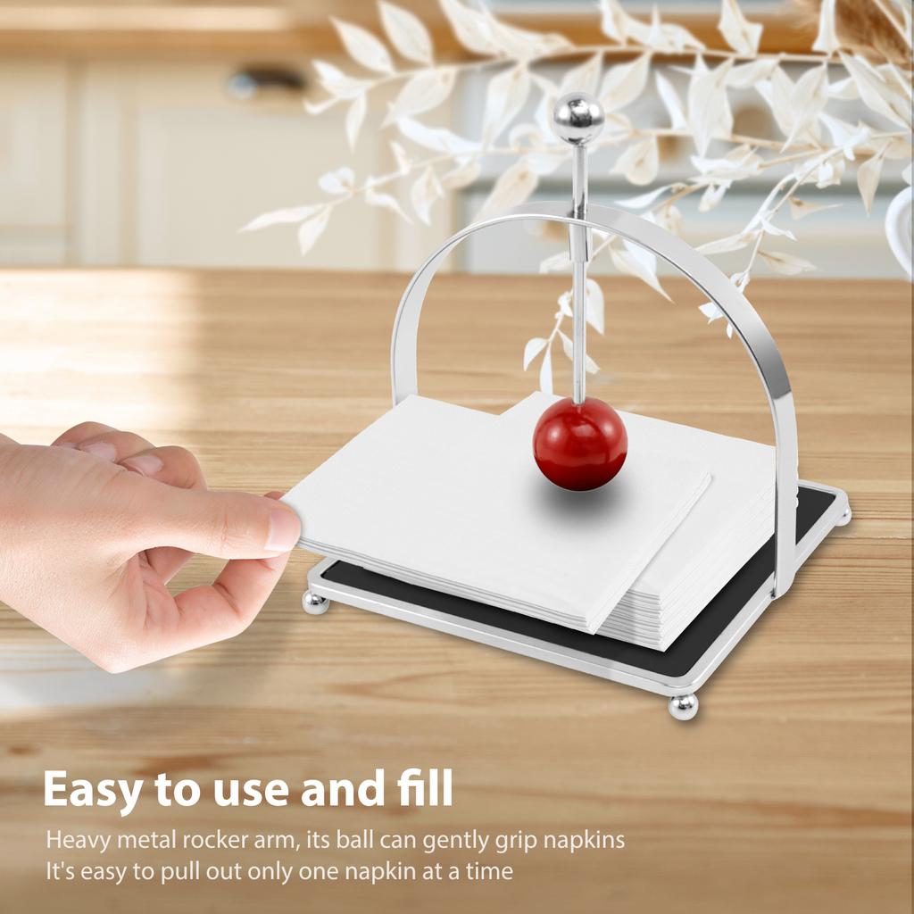 Bordserviettholder i metall Firkantet base Serviettboks Serviettdispenser Organizer Kjøkken Bad Hotell Serviettstativ