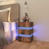 Bedside Table - Maison Exclusive - Integrated LED - Smoked Oak - 1 Storage Compartment