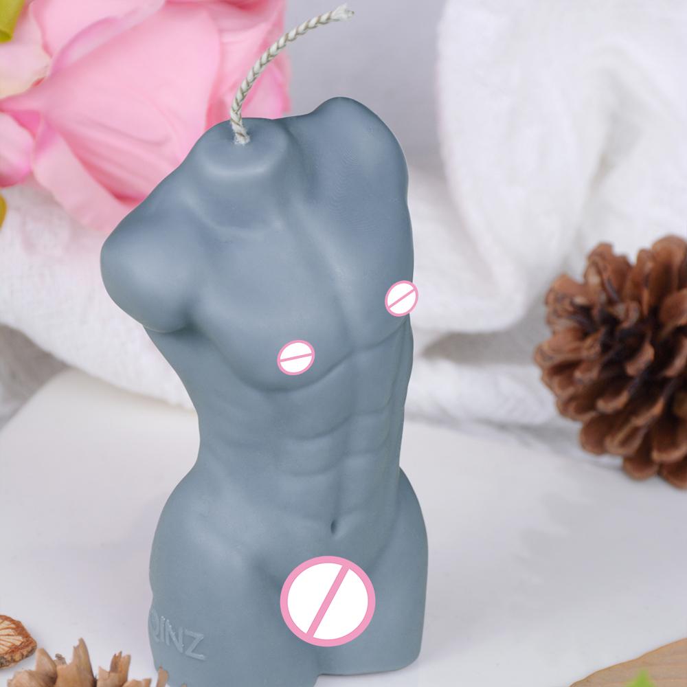 Male Body Shaped Candle Romantic Wax Candles Low Heat Candles for Bondage Gear Accessories BDSM Couples Play Body Massage Oil
