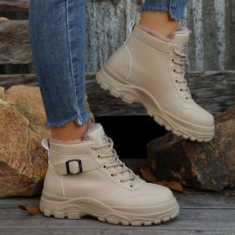 Fashion 2025 Winter Warm Sport Boots Women's Short Plush Ankle Boots Fashion Versatile Platform Lady Shoes Lightweight Sneakers Botas