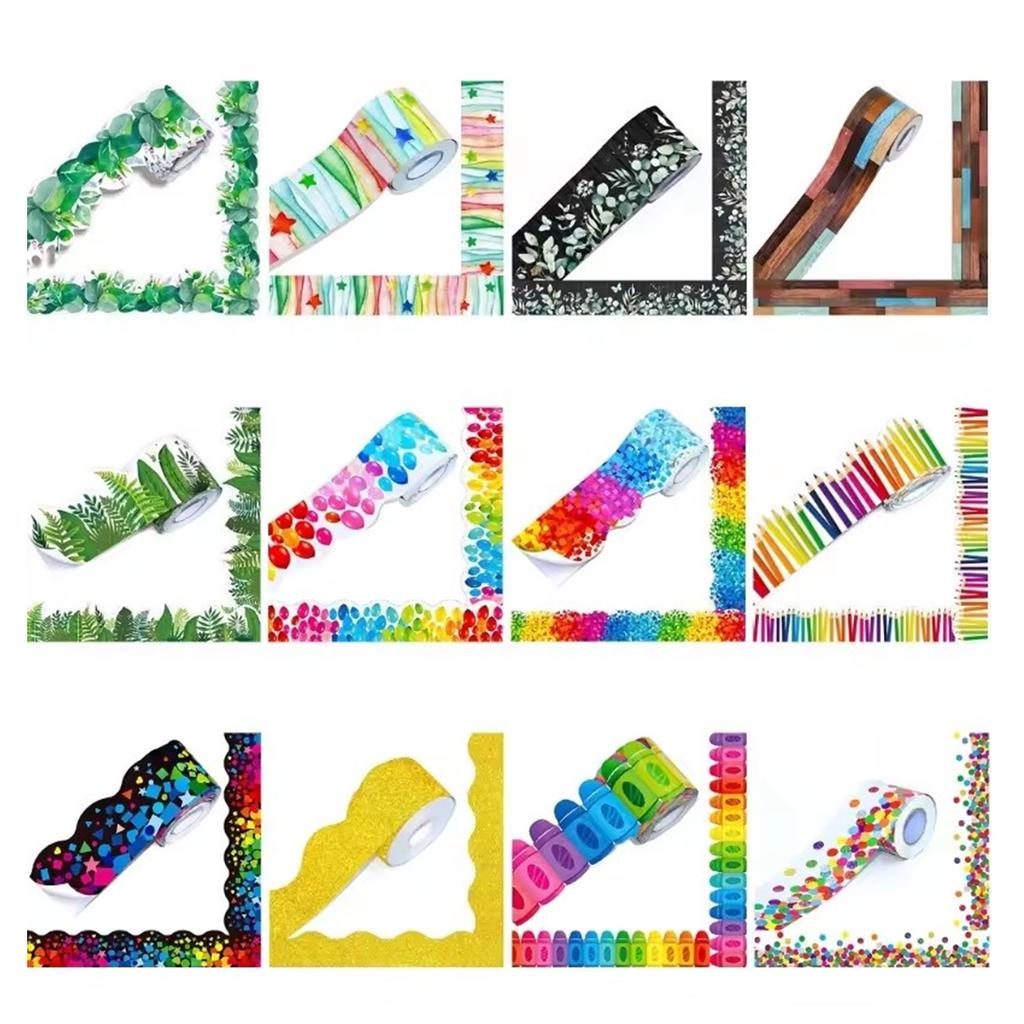 32 Colors 18M Self Adhesive Border Classroom Decors Border Trim Sticker Colorful Dot Trim Border Bulletin Board Border Trim