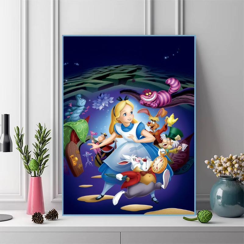 Alice Wonderland Tale.6 100% Round Full Drill 5D DIY Diamond Painting Embroidery Cross Stitch Rhinestone Décor