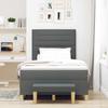 Box Spring Bed with Headboard Dark Grey 200 x 120 cm Fabric