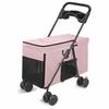 Lightweight Pet Stroller Dog Cat Carrier Foldable Travel Cart with Storage Basket for Small Pets Outdoor Walking Shopping Cart