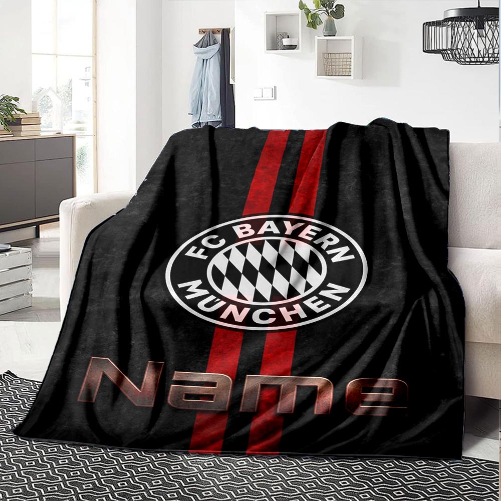 Custom Name Bayern Munich Theme Printed Blanket Perfect For Couch Bed Travel Outdoor Use Machine Washable Cozy Durable