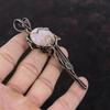 Rose Quartz Pendant Copper Wire Wrapped Pendant Handmade Gemstone Pendant Rose Quartz Jewelry For Gift Dainty Pendant Antique Copper Jewelry