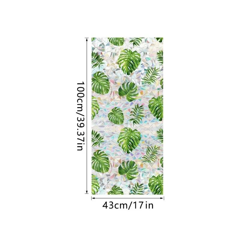 Double-sided Rainbow Design Static Window Privacy Film Colorful Stained Glass Window Film for Privacy Sun Blocking for Windows