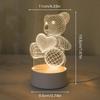 Creative 3D visual light with heart-shaped bear design, suitable for bedrooms, birthday gifts, Christmas decorations, etc.