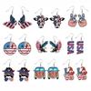 European Handmade USA Independence Day Earrings with Butterfly, Unicorn, Smiley Face, Star, and Woman Head Designs