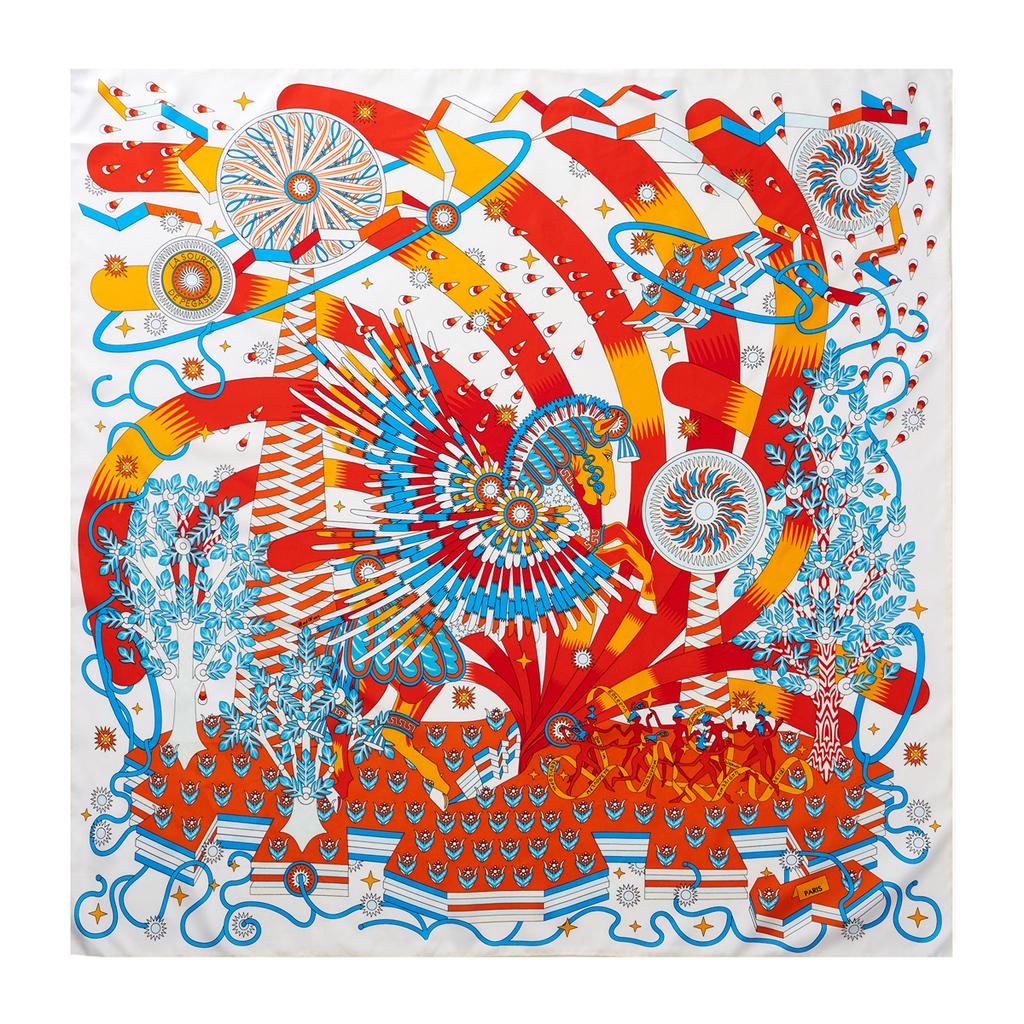 Luxury Brand 90cm Scarf Women Foulard Bandana Handmade Curled Twill Silk Square Scarf New Design Head Hijab Scarves For Ladies