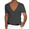 2023 Men's Deep V-Neck Waffle Knit Casual Fitness T-Shirt - Summer Style