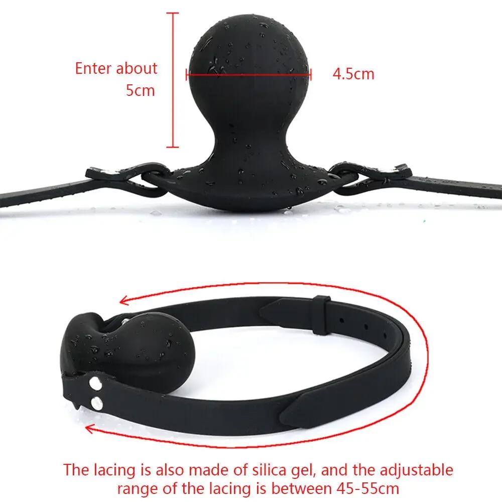 Remote Control Electric Mouth Ball Clip Bondage Mouth Gag Vibrator Mouth Restraint Gag Ball BDSM Slave Bondage Open Mouth Sex Ball Harness Strap Gag