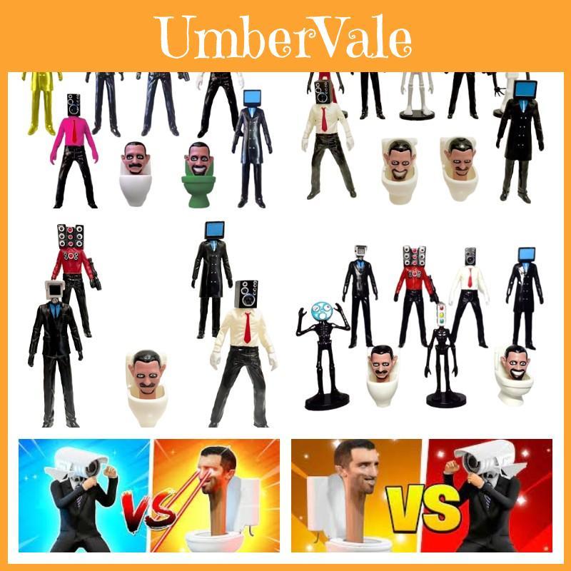 Colorful Toilet Man Vs Surveillance Man Action Figure Model With Opp Bag Packaging