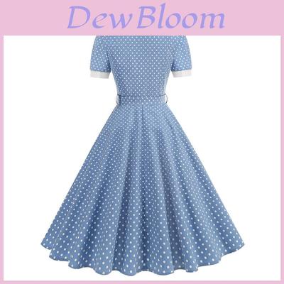 Style Polka Dot Cotton Dress With Colorblock Collared Design For Casual And Formal Events