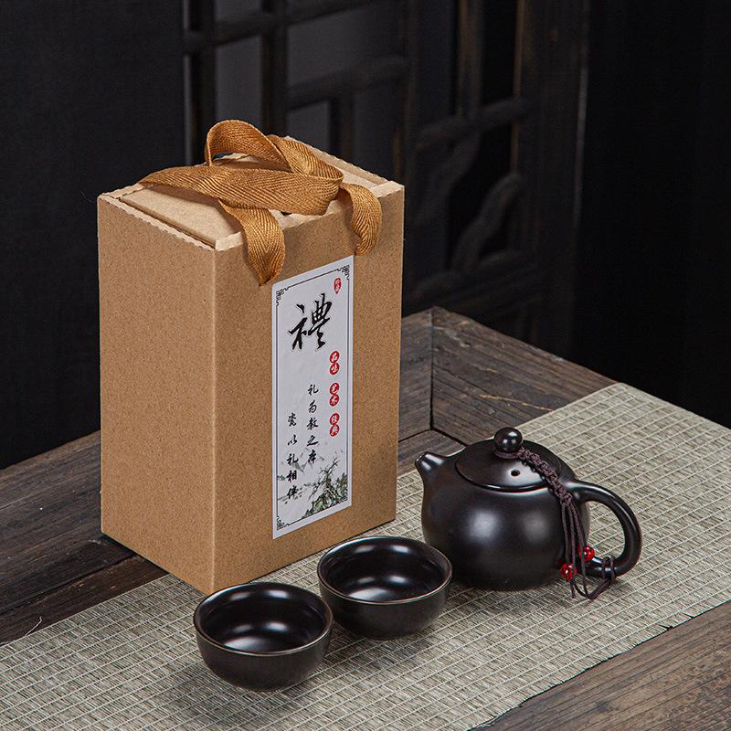 Portable ceramic Xishi pot travel kung fu tea set real estate souvenir