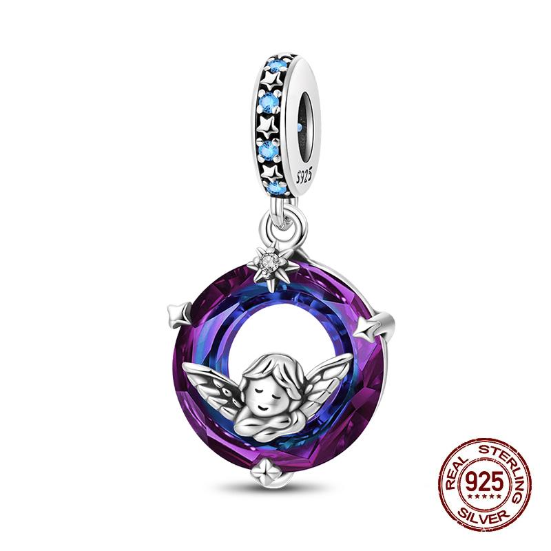 New Copper Pigeon Lotus Sun Moon Stars Shining Glass Charms Beads Fit Original Bracelets Fine Diy Jewelry Gifts