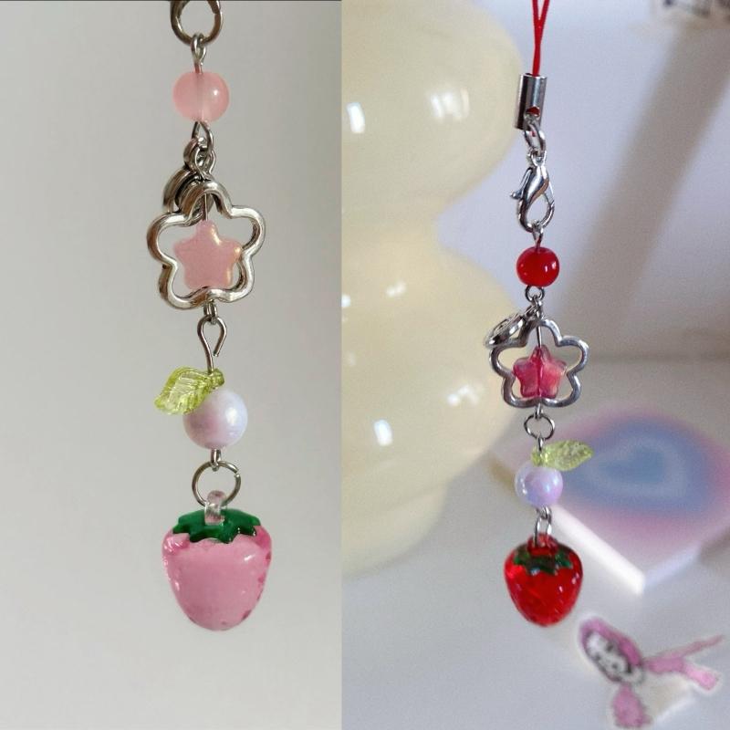 Stylish Keyring Pendant Sweet Phone Charm Perfect for Shopping and Dating