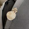 Elegant White Bridesmaid Corsage Bracelet - High-End Wedding Hand Flower