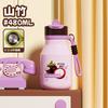 Water bottle thermos cup boys and girls cute small milk can with straw double drink coffee cup cup