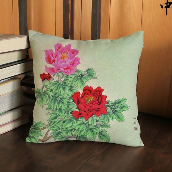9 Designs Chinese Royal Style Poeny Flowers Cushion For Home Decoration East Asia Elegant Floral Sofa Pillow Case Cushion Covers