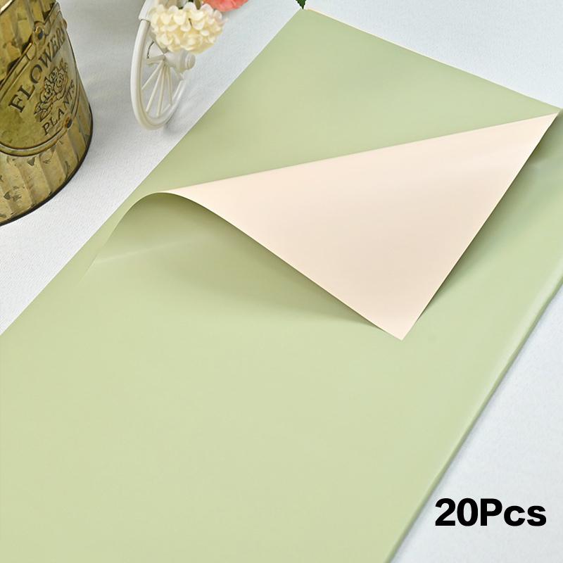 20 Pcs Two-Sided Colored Flower Wrappers Waterproof Bouquet Packaging 58cm DIY Gift Wrapping Paper Flower Decoration