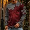 Men's Halloween Printed Crewneck Long Sleeve Top Casual Loose Fit