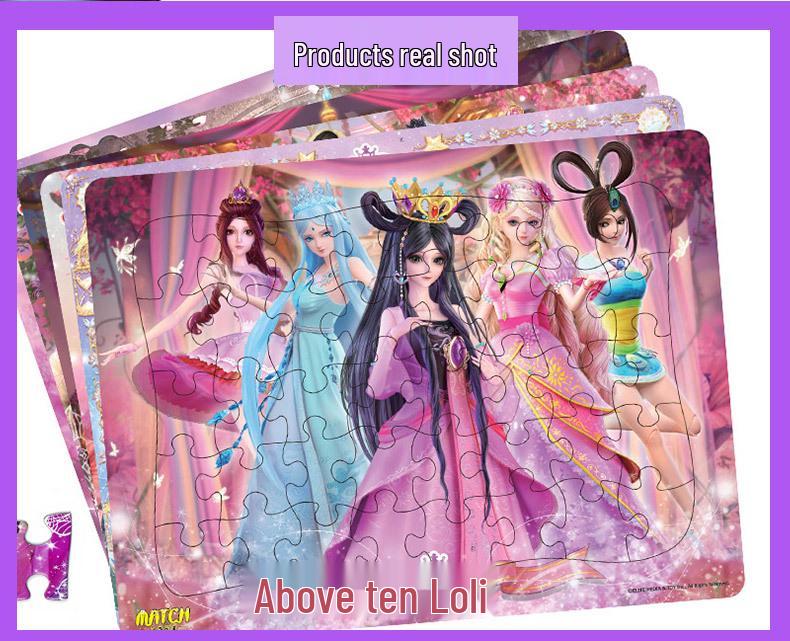 Výprodej Ye Luoli Fairy Dream 100dílné puzzle pro věk 3-8 let: Hračka pro rané vzdělávání s princeznovskou tématikou