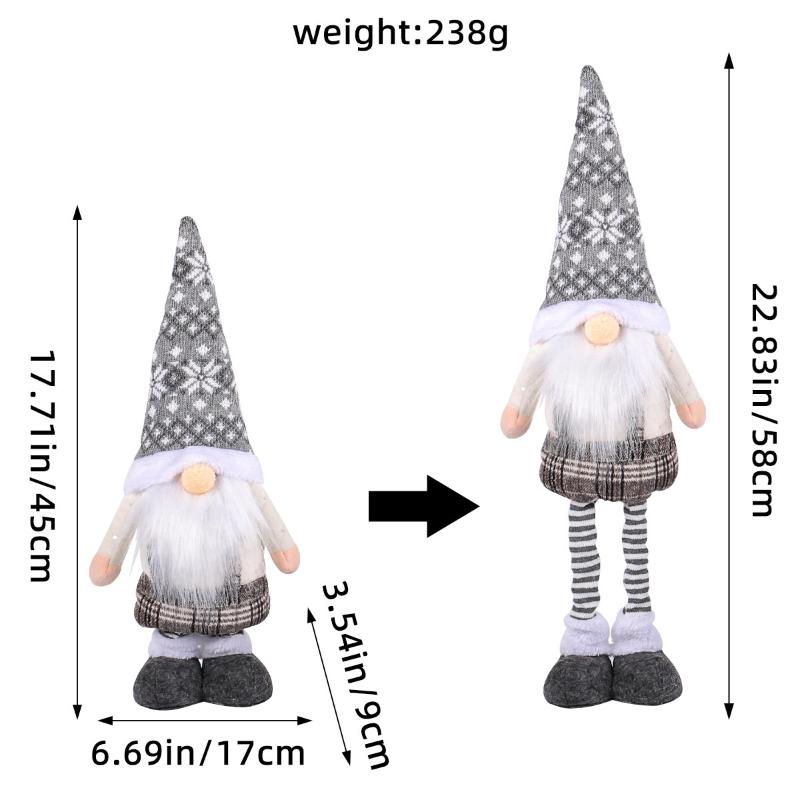 Golden Christmas Standing Figure Doll,Santa Claus Snowman Reindeer Retractable Doll With Retractable Spring Legs For Christmas