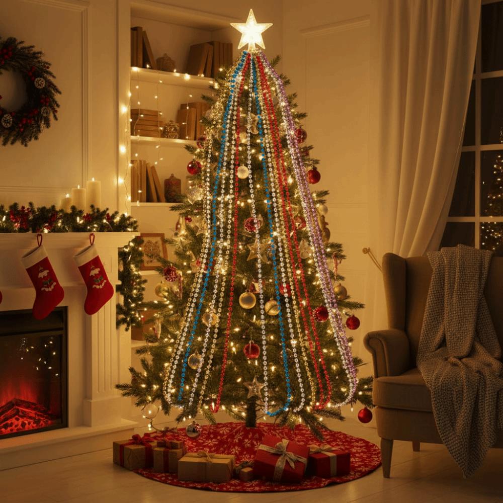 Creative Colored Bead Chain DIY Craft Christmas Decoration Bead String Decorative 5/10M Christmas Decoration Indoor Decoration