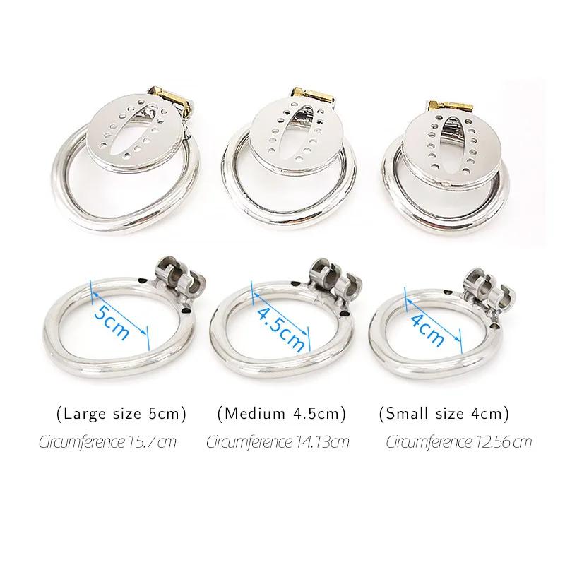 Metal Flat Cock Cage Device Penis Restraint Chastity Lock Penis Ring CB Lock Anti-Cheating Chastity Belt Adult Couple Erotica 18