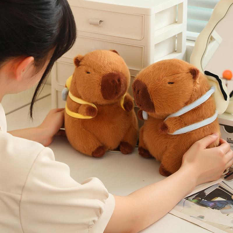 Capybara Plush Keychain Cute Bag Pendant Creatuve Fluffty Animals Keyring Kawaii Stuffed Doll Keychains Birthday Gifts