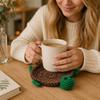 Handmade Crochet Craft Crochet Animal Coaster Heat Insulation Coffee Pad  Home Kitchen Table Decor