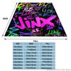 1PC Contemporary Graffiti Style Flannel Throw Blanket, Jinx & Boom Character Print, Multipurpose for Couch, Bed,Travel & Camping