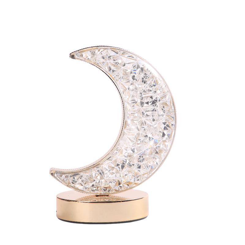 Star & Moon Night Light: USB Rechargeable Touch Lamp with Infinite Dimming and Three Colors for Bedroom
