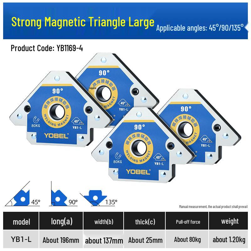 Right Angle Welding Magnet Holder - 90° Strong Magnetic Triangle Positioner