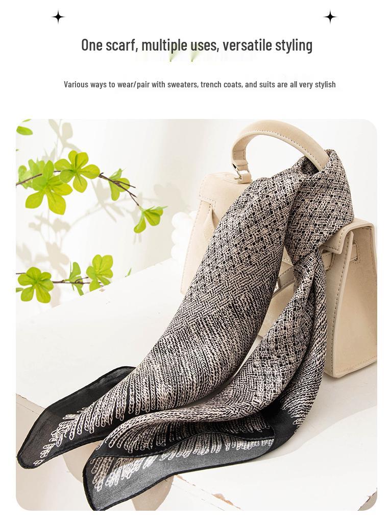High-Quality Women's Silk Scarf: Elegant, Versatile Neck Warmer for Autumn and Winter
