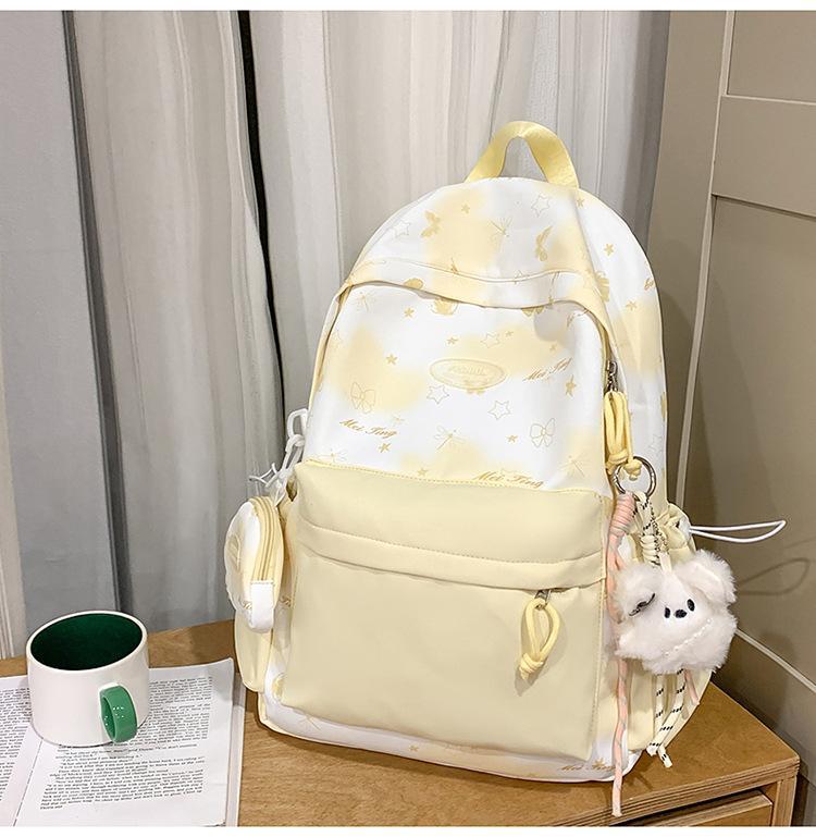 New schoolbag, high-aesthetic Japanese-style Instagram-worthy fresh sweet cute butterfly backpack, lightweight backpack for middle and high school