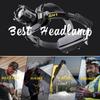 90000 Lumens Rechargeable Headlamp with 9 Modes, Adjustable Focus, and Battery Indicator - Waterproof Hard Hat Design