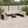 VidaXL Garden Lounge Set with Cushions 11 Pcs, Patio Sofas, Furniture Set, Outdoor Terrace Furniture, Black 3260201