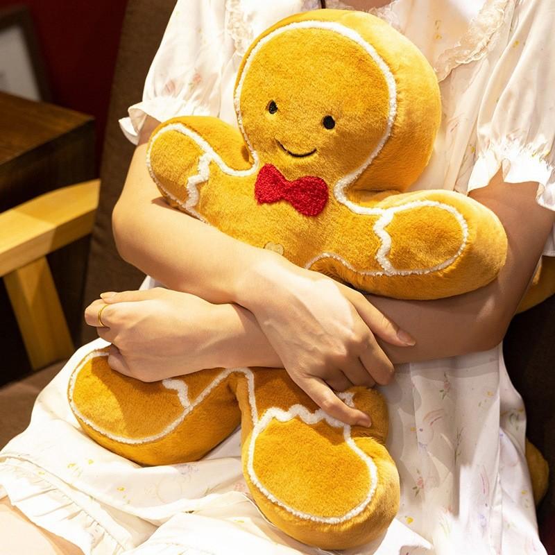 Weihnachts-Lebkuchenmann Plüschkissen mit PP-Baumwollfüllung für Feiertagsdekoration und Geschenke