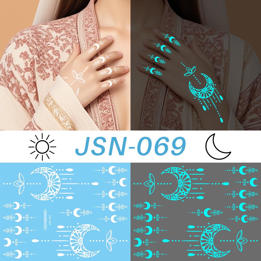 Adesivi Tatuaggio Ricaron 2024 Henné Luminoso & Farfalla Bianca per Viso & Braccio