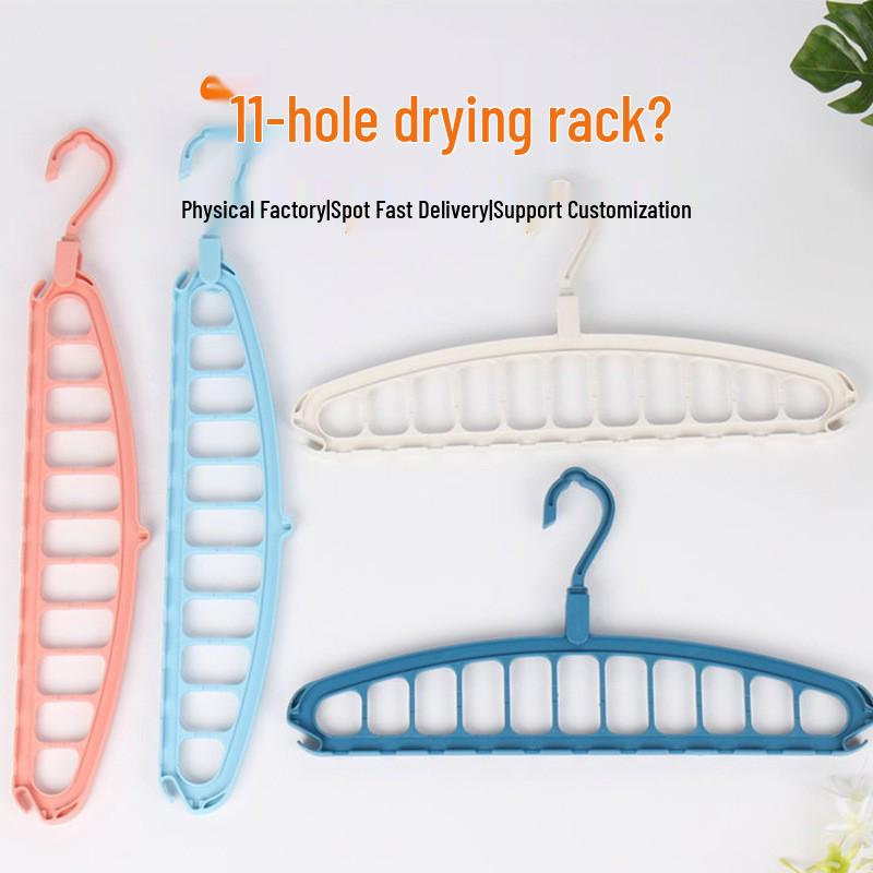 Portable Multifunctional 5-Hole Hanger: Foldable Wall-Mounted Drying Rack for Indoor, Outdoor, and Travel Use