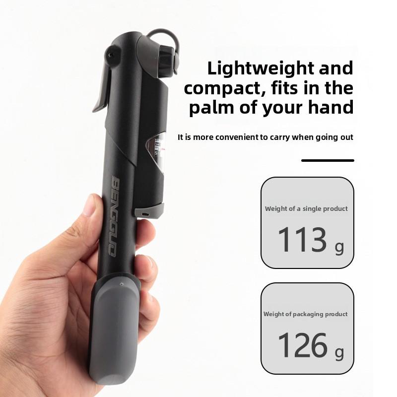 Portable Bicycle Pump With Pressure Gauge For Inflatable Sports Equipment And Pool Floats