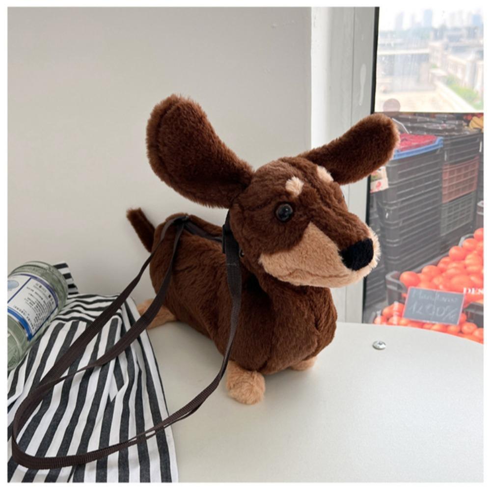 Puppy Crossbody Bag Plush Cartoon Bag Casual Shoulder Bag  Women