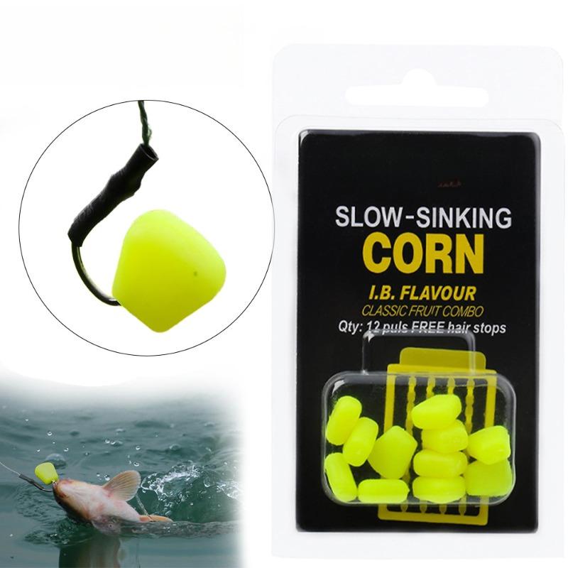 Euro Carp Fishing Corn Lure 8pcs 12pcs Imitation Corn Slow Sinking Fishing Bait with Stopper