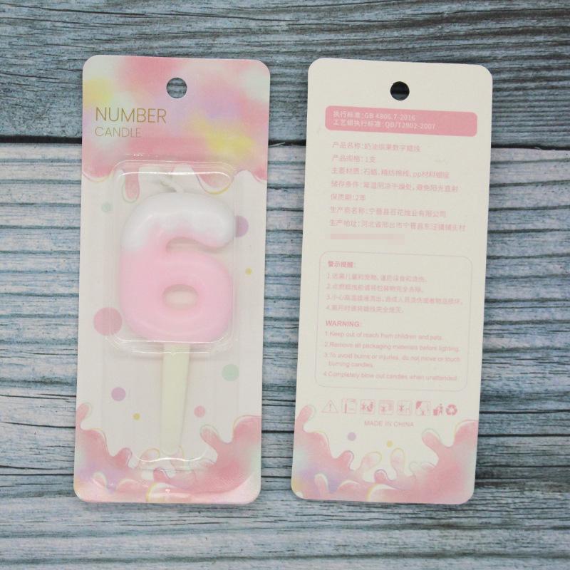 INS Cake Decoration Cream Colorful Digital Candle Cartoon Birthday Party Atmosphere Candy Color 0-9 Digital Candle