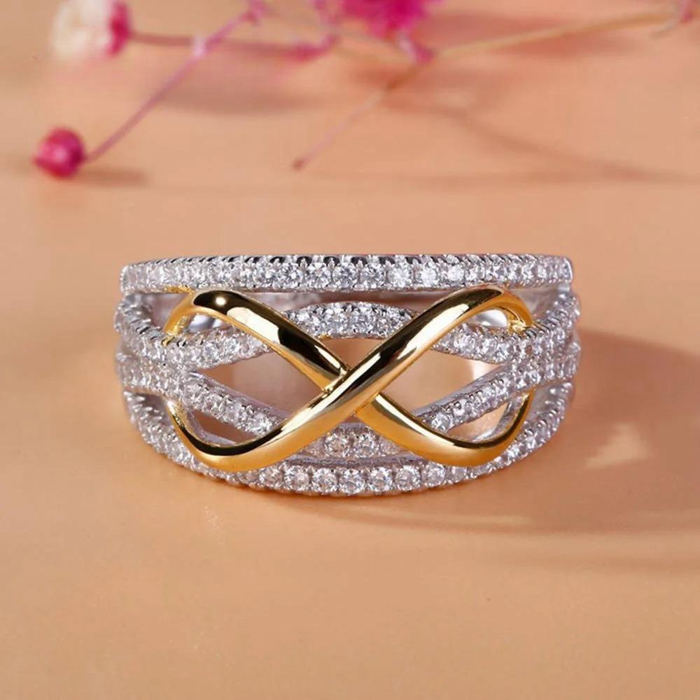 

Love Ring 925 Sterling Silver Color Shining Cubic Zircon Letter 8 Eternity Promise Jewelry for Woman Girlfriend 6