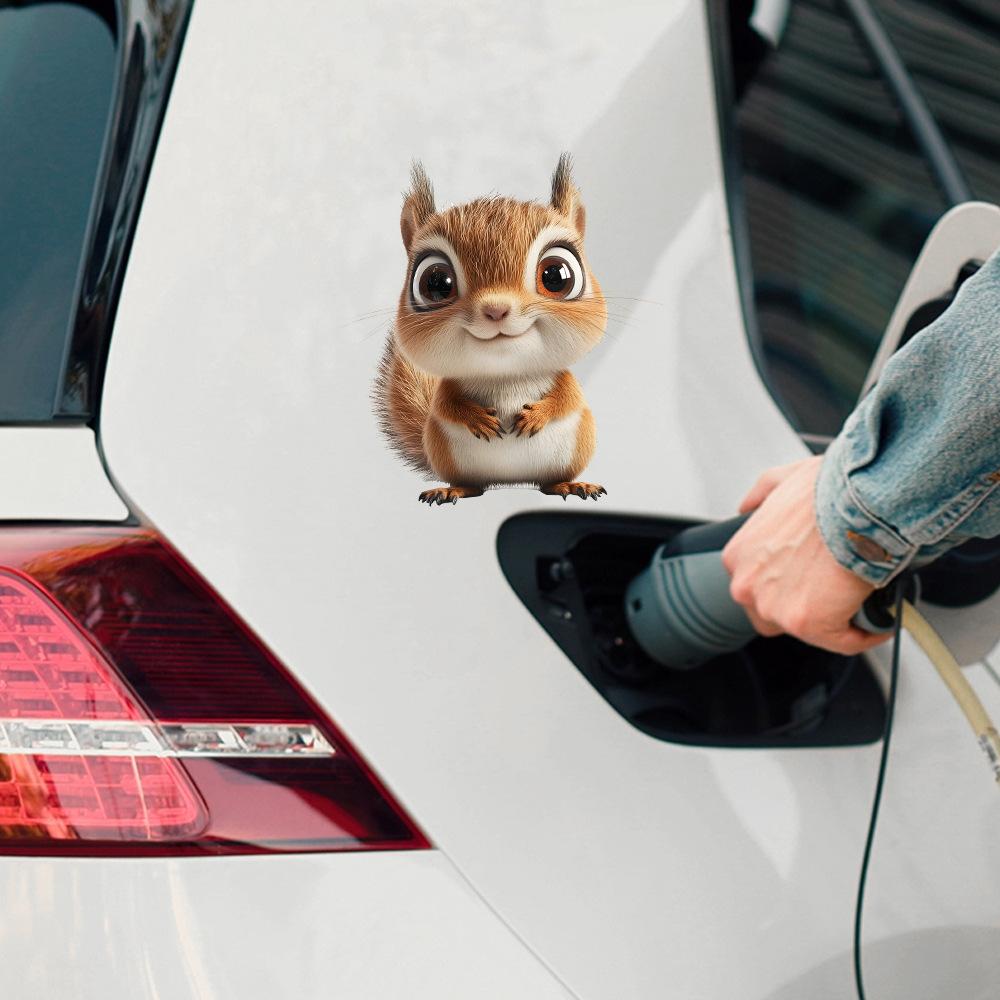 Cartoon Cute Squirrel Glass Car Beautification Decoration Sticker